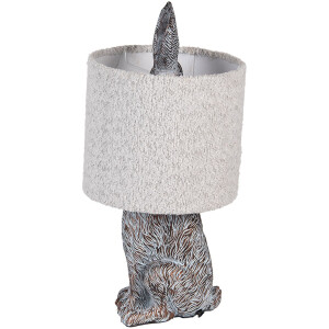 Clayre & Eef Lámpara de mesa Conejo Poliresina Marrón-Gris Ø20x43 cm