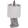 Clayre & Eef Lámpara de mesa Conejo Poliresina Marrón-Gris Ø20x43 cm
