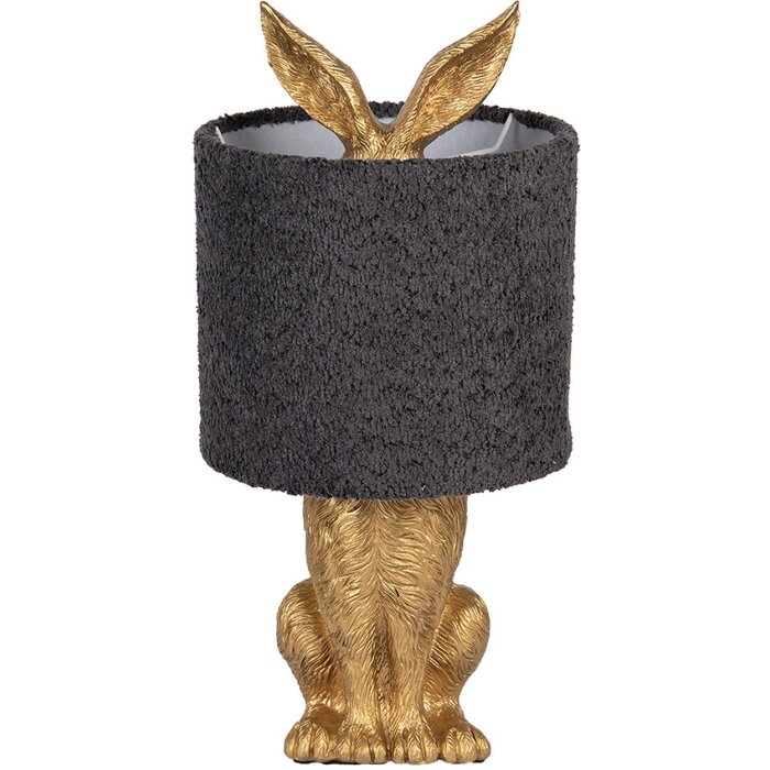 Clayre & Eef Lámpara de Mesa Conejo Dorado E27 Ø 20x43 cm