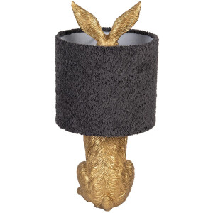 Clayre & Eef Lámpara de Mesa Conejo Dorado E27 Ø 20x43 cm