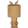Clayre & Eef Lámpara de mesa Conejo con pantalla amarilla E27 Ø 20x43 cm