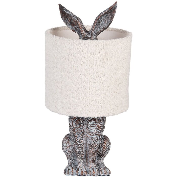 Clayre & Eef Lámpara de mesa Conejo E27 Ø 20x43 cm Marrón Beige