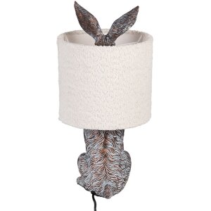 Clayre & Eef Lámpara de mesa Conejo E27 Ø 20x43 cm Marrón Beige