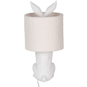 Clayre & Eef Lámpara de Mesa Conejo Blanco E27 Ø 20x43 cm