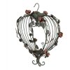 Clayre & Eef 5Y1341 Candelabro Corazón Metal Verde Rosa 43x22x60 cm
