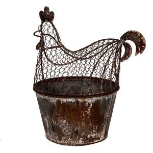 Clayre & Eef Gallo decorativo de metal estilo...