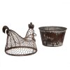 Clayre & Eef Gallo decorativo de metal estilo rústico marrón gris 39x39x25 cm