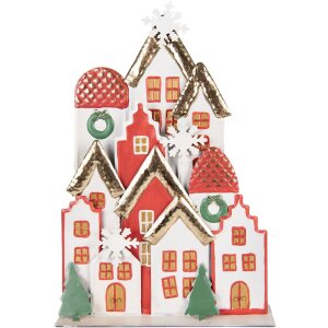 Clayre & Eef Conjunto de casas navideñas de...