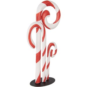 Clayre & Eef 6Y5864 Decoración Navideña Bastones de Caramelo Blanco Rojo 24x11x46 cm