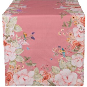 Clayre & Eef FFA64P Camino de mesa rosa 50x140 cm...