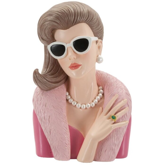 Mauro Ferretti Figura Mujer Parisina 18x12x28 cm rosa