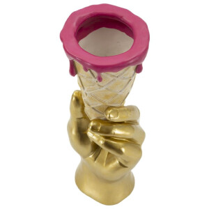 Mauro Ferretti Maceta tipo cono 12,5x11x31 cm dorado rosa
