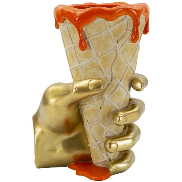 Mauro Ferretti Maceta tipo cono 18x16x26 cm dorado naranja