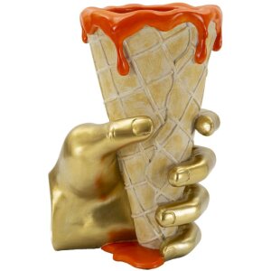 Mauro Ferretti Maceta tipo cono 18x16x26 cm dorado naranja