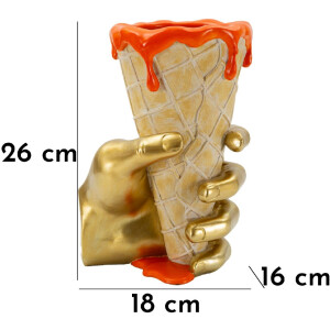 Mauro Ferretti Maceta tipo cono 18x16x26 cm dorado naranja