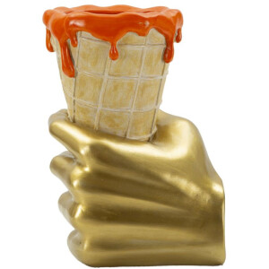 Mauro Ferretti Maceta tipo cono 18x16x26 cm dorado naranja