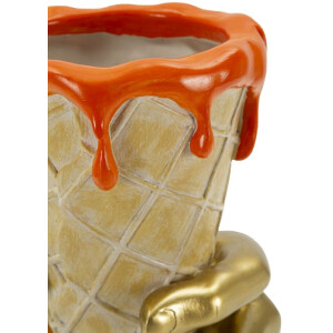 Mauro Ferretti Maceta tipo cono 18x16x26 cm dorado naranja