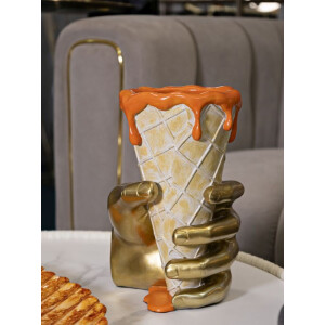 Mauro Ferretti Maceta tipo cono 18x16x26 cm dorado naranja