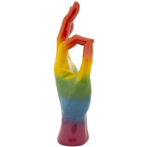 Mauro Ferretti Figura decorativa mano arcoíris OK 16x10,5x36 cm multicolor