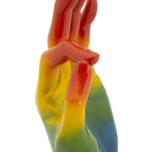 Mauro Ferretti Figura decorativa mano arcoíris OK 16x10,5x36 cm multicolor
