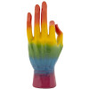 Mauro Ferretti Figura decorativa mano arcoíris OK 16x10,5x36 cm multicolor