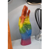 Mauro Ferretti Figura decorativa mano arcoíris OK 16x10,5x36 cm multicolor