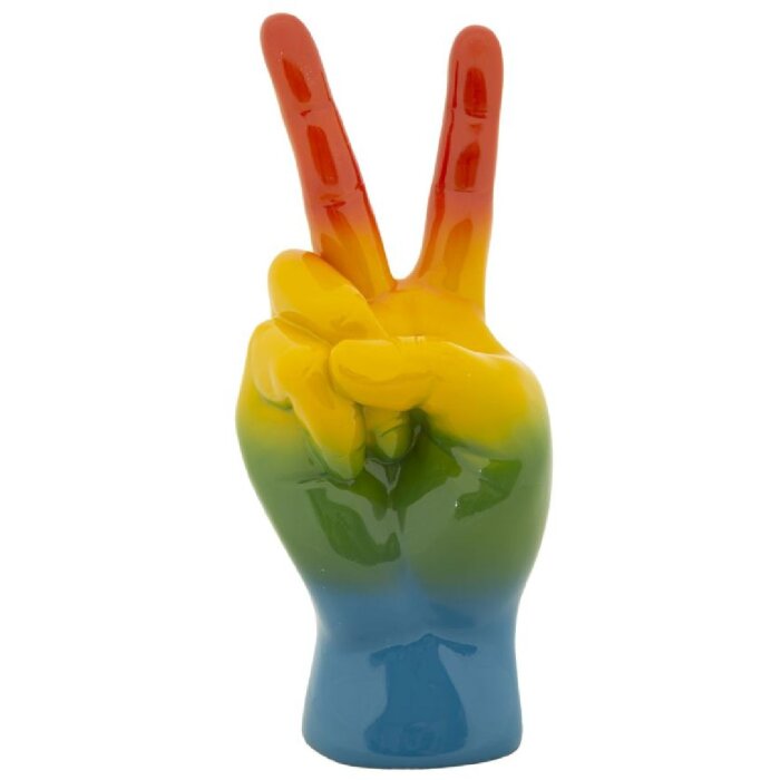 Mauro Ferretti Figura decorativa mano arcoíris Victoria 16x13x36,5 cm multicolor