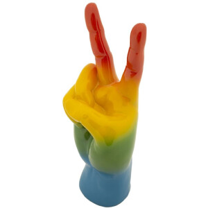 Mauro Ferretti Figura decorativa mano arcoíris Victoria 16x13x36,5 cm multicolor