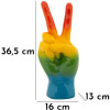 Mauro Ferretti Figura decorativa mano arcoíris Victoria 16x13x36,5 cm multicolor