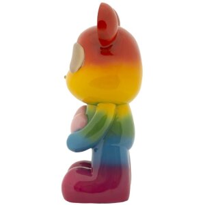 Rainbow Bear Oso de pie Multicolor 22,5x17,5x42,5 cm Polyresin