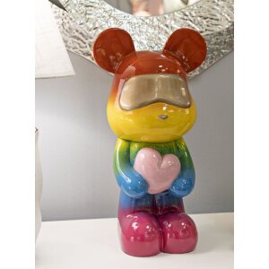 Rainbow Bear Oso de pie Multicolor 22,5x17,5x42,5 cm Polyresin