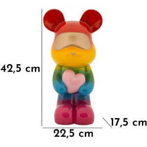 Rainbow Bear Oso de pie Multicolor 22,5x17,5x42,5 cm Polyresin