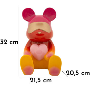 Mauro Ferretti Figura decorativa Oso Arcoíris 21,5x20,5x32 cm rojo amarillo