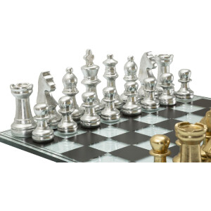 Mauro Ferretti Juego de ajedrez Blanco/Negro 50,5x50,5x14 cm