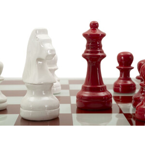 Mauro Ferretti Juego de ajedrez rojo blanco 61x61x14 cm