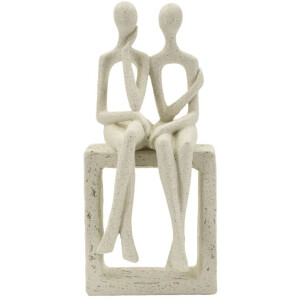 Mauro Ferretti Pareja de figuras Stons 11,5x9x25 cm crema
