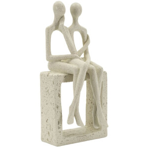 Mauro Ferretti Pareja de figuras Stons 11,5x9x25 cm crema