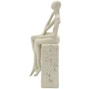 Mauro Ferretti Pareja de figuras Stons 11,5x9x25 cm crema