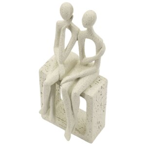 Mauro Ferretti Pareja de figuras Stons 11,5x9x25 cm crema