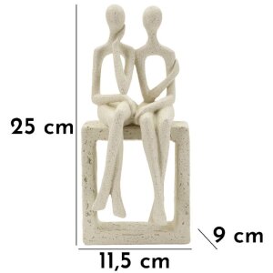 Mauro Ferretti Pareja de figuras Stons 11,5x9x25 cm crema