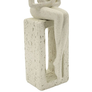 Mauro Ferretti Figuilla decorativa leyendo crema 8.5x6.5x24 cm