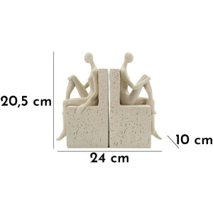 Mauro Ferretti Soportalibros Stons 24x10x20,5 cm crema