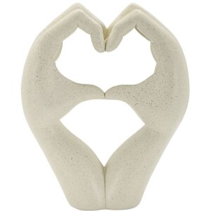 Mauro Ferretti Escultura Amor Stones 16,5x7x20 cm crema