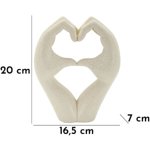 Mauro Ferretti Escultura Amor Stones 16,5x7x20 cm crema