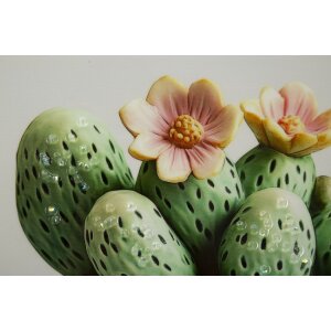 Mauro Ferretti Cuadro lienzo con marco, jarrón cactus 40x2,8x40 cm