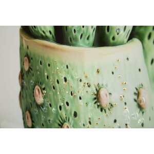 Mauro Ferretti Cuadro lienzo con marco, jarrón cactus 40x2,8x40 cm