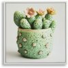 Mauro Ferretti Cuadro lienzo con marco, jarrón cactus 40x2,8x40 cm