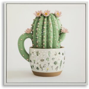 Mauro Ferretti Cuadro lienzo con marco Cactus en flor 40x2,8x40 cm