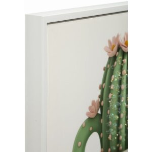 Mauro Ferretti Cuadro lienzo con marco Cactus en flor 40x2,8x40 cm