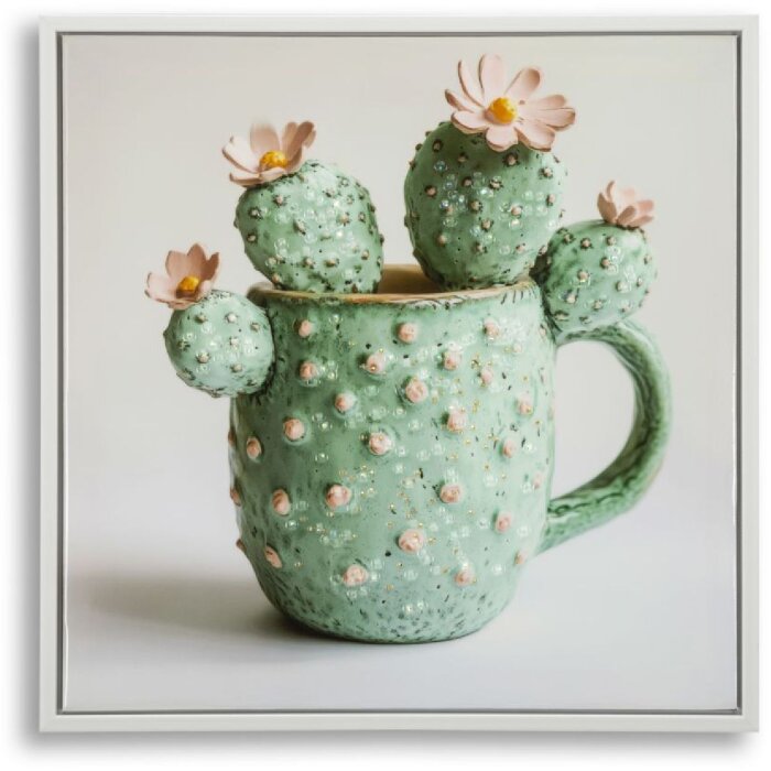 Mauro Ferretti Cuadro con marco Cactus en taza 40x2,8x40 cm